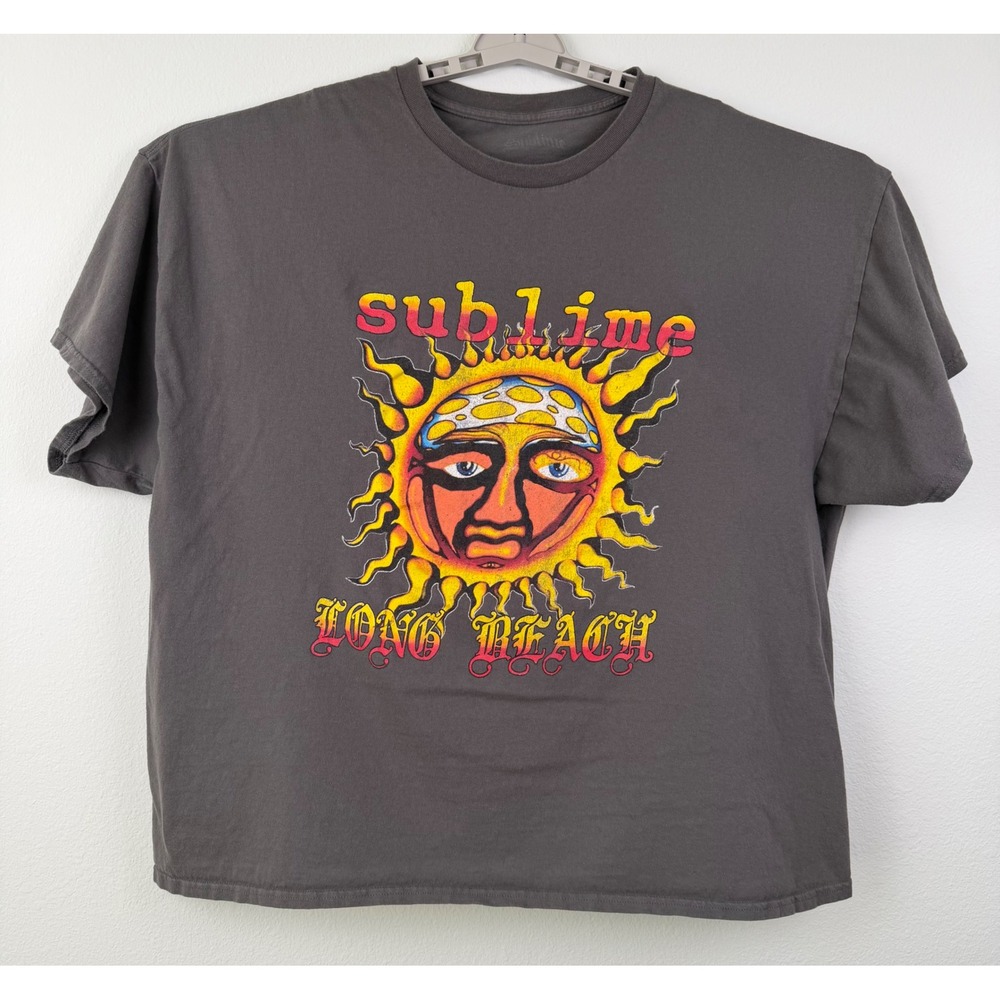 Sublime Graphic T-Shirt Mens 3XL Charcoal Gray Excellent Long Beach Sun Logo